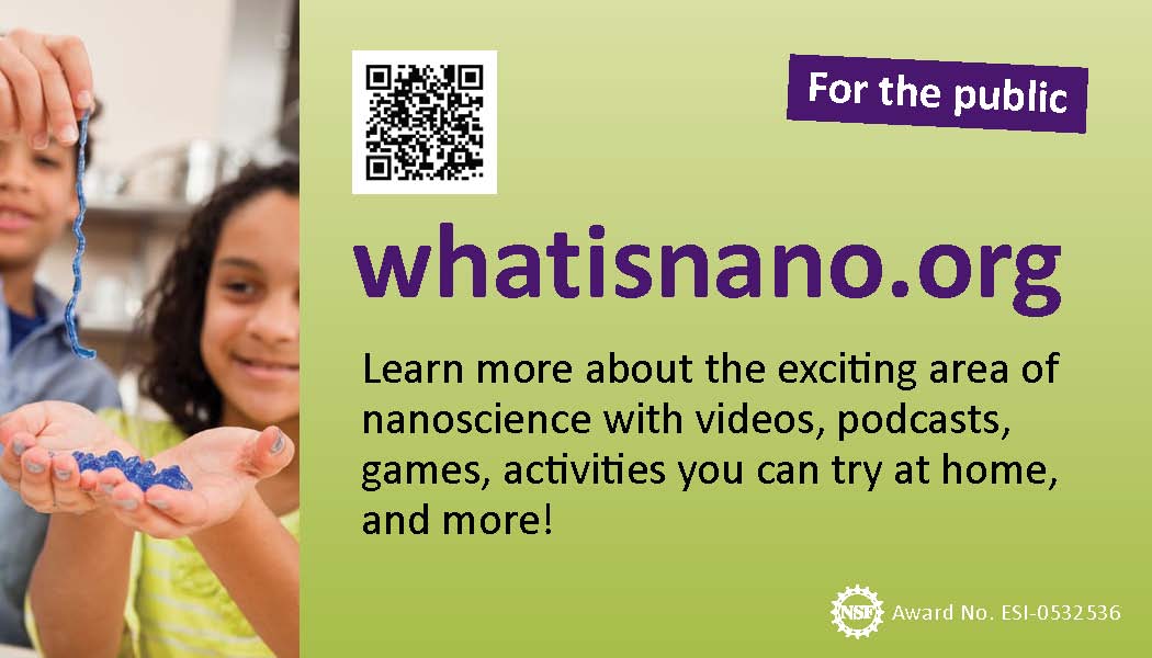 promotional card for whatisnano.org website