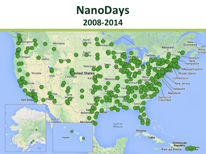 NanoDays kit map 2008-2013 