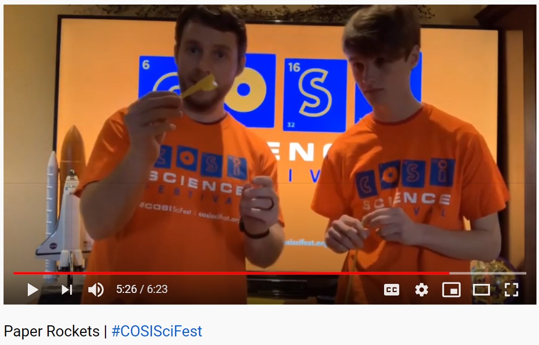 COSI Science Festival paper rockets video