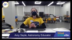 Educator discussing virtual astronomy days