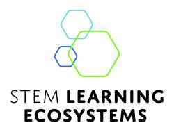 STEM Learning Ecosystems vertical color logo