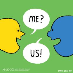 NNOCCI graphic with two people talking saying Me and Us