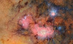 Vera C. Rubin Observatory new view of the Trifid and Lagoon Nebulae