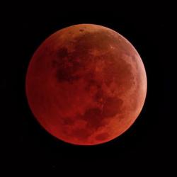 Red moon courtesy of JPL