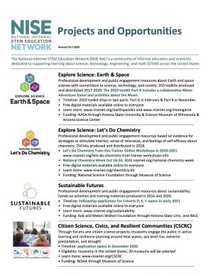 Projects and Opportunities fact sheet revised 10-7-20