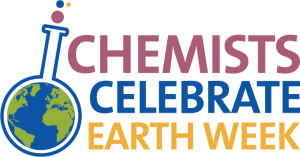 Illustration of the Chemists Celebrate Earth Week logo with a globe in a beaker