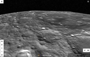 screenshot of the Moon Trek program from JPL