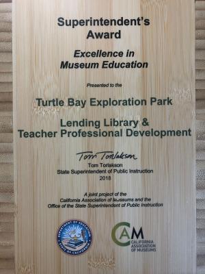 Turtle Bay Superintendent's Award in Excellence in Museum Education for their Lending Library