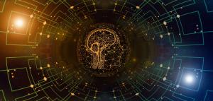 stylized brain and network image