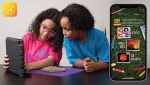 Two young learners using the DIY Sun Science app