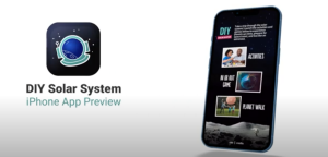 DIY Solar System app preview video screenshot showing interactive app on iphone