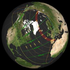 Solar Eclipse map August 12 2026 showing where the solar eclipse will be visible and the path of totality in red credit NASA's Scientific Visualization Studio