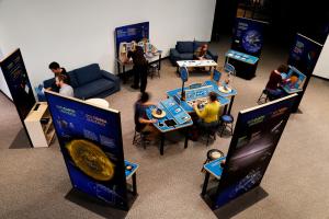 Sun Earth Universe exhibition with visitors