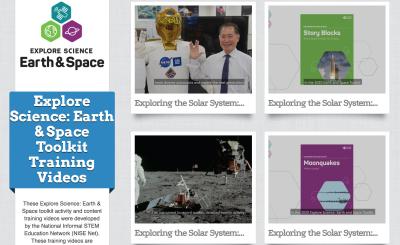 Explore Science: Earth & Space 2020 toolkit training videos screenshot