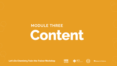 Let's Do Chemistry Train-the-Trainer Workshop-Module 3 intro PPT slide