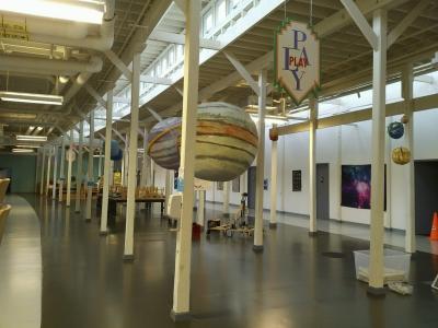 Westchester Childrens Museum Planets models hanging from ceiling