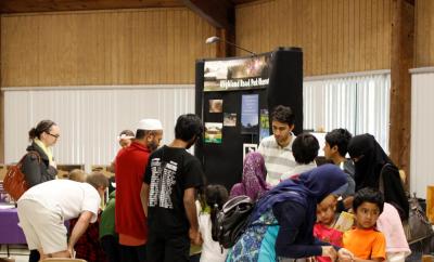 Children and adults attending a past NanoDays event at Highland Road Park Observatory in Baton Rouge, Louisiana 