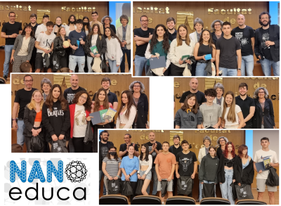 Nanoeduca Collage of Group Shots with Participants and Logo in Lower Left Corner