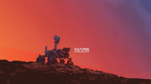 Mars Perseverance landing graphic