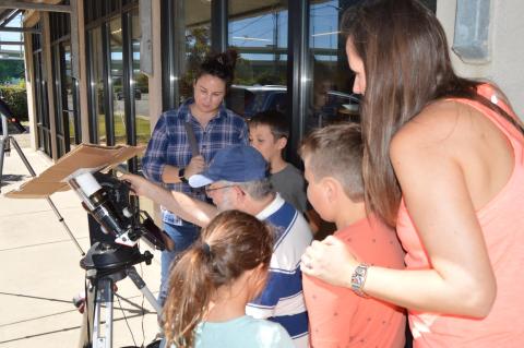 Pensacola MESS Hall Observe the Moon 2022 - Participants Practice Safe Solar Viewing