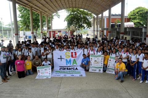Participants of a Suma Ciencia (Add Science) event in Tabasco Mexico in June of 2017.