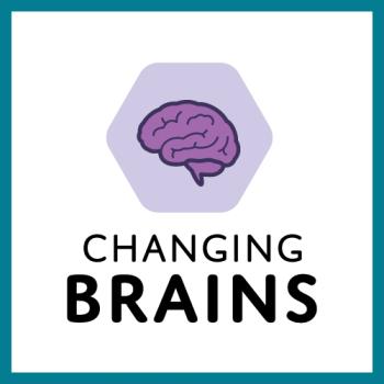 Changing brains project logo in teal square