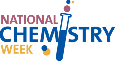Illustration of the National Chemistry Week logo with a beaker