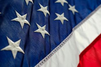 American flag closeup of stars and stripes
