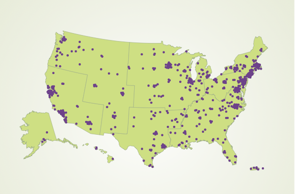 NISE Network Map 2017 of 600 partners across the US