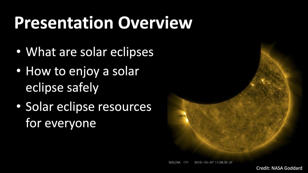 NISE Network_Solar Eclipse slide presentation overview showing a partial eclipse of the Sun