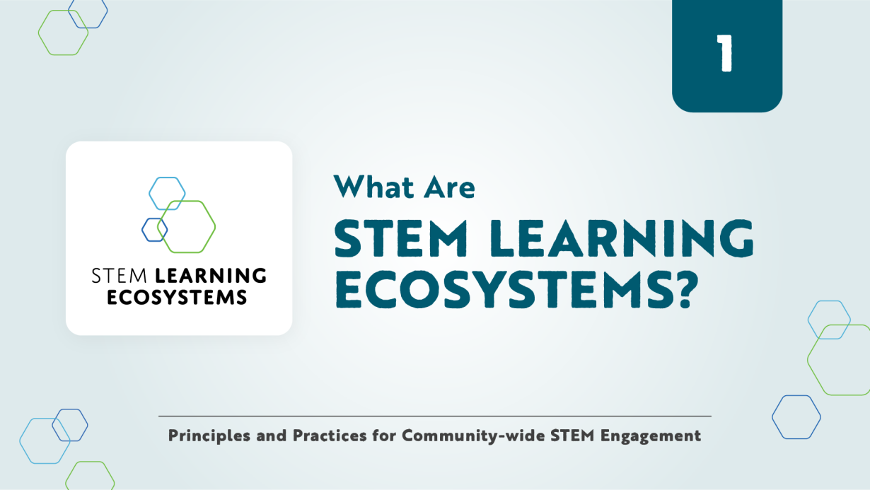 What are STEM Learning Ecosystem video Introductory title slide