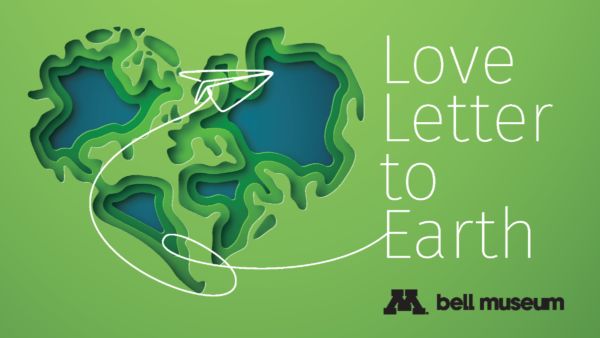 Space Fest 2026 logo reads "Love Letter to Earth, Bell Museum" and included illustrated topography in the shape of a heart.