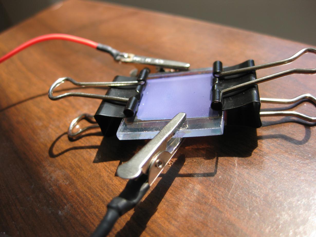 Dye Sensitized (Raspberry Juice) Solar Cell, photo by Rashmi Nanjundaswamy for NISE Network
