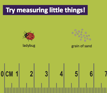 Screen shot of a green ruler measuring in centimeters 