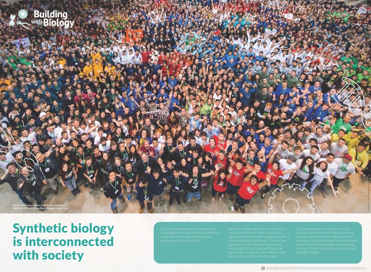 Large group photo of over 300 student teams at 2014 International Genetically Engineered Machine (iGEM) synthetic biology competition