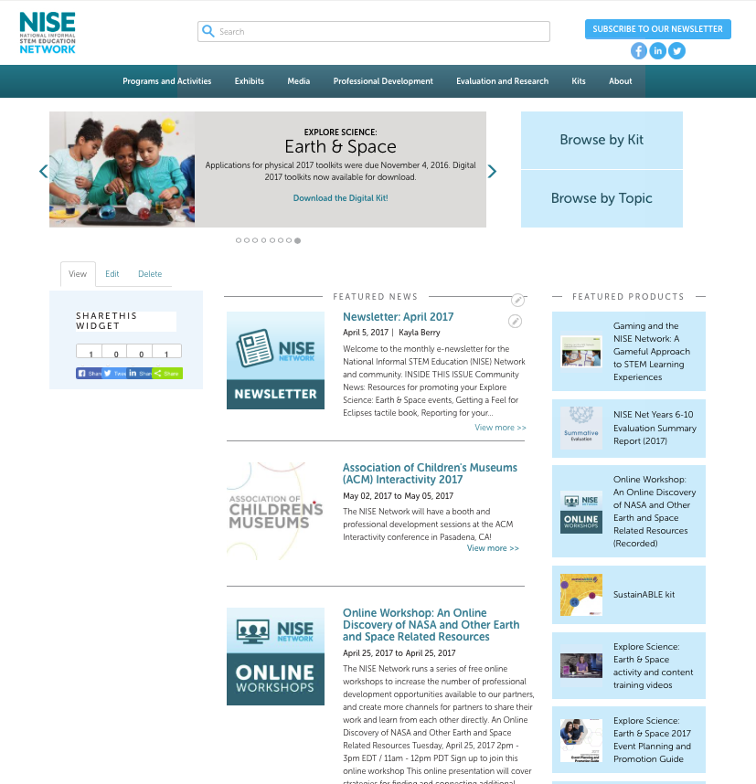 website homepage screenshot