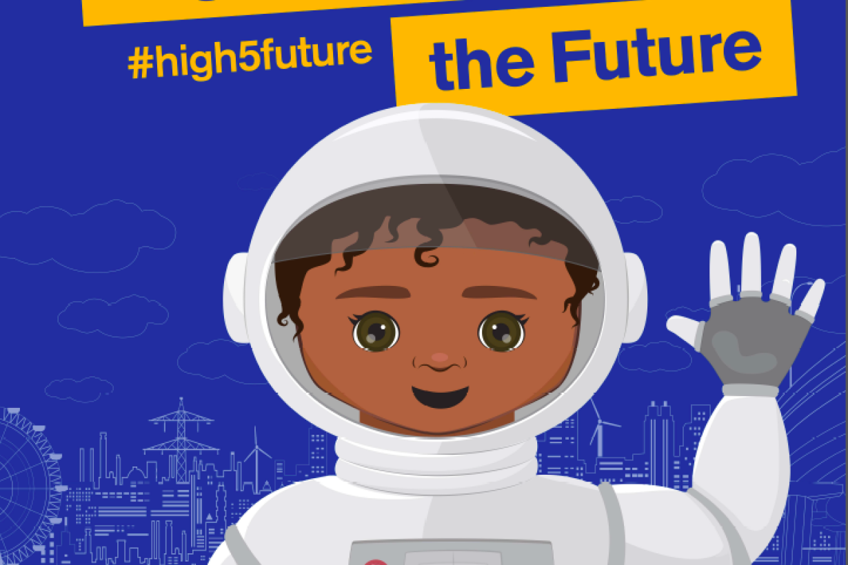 High five for the future banner sign