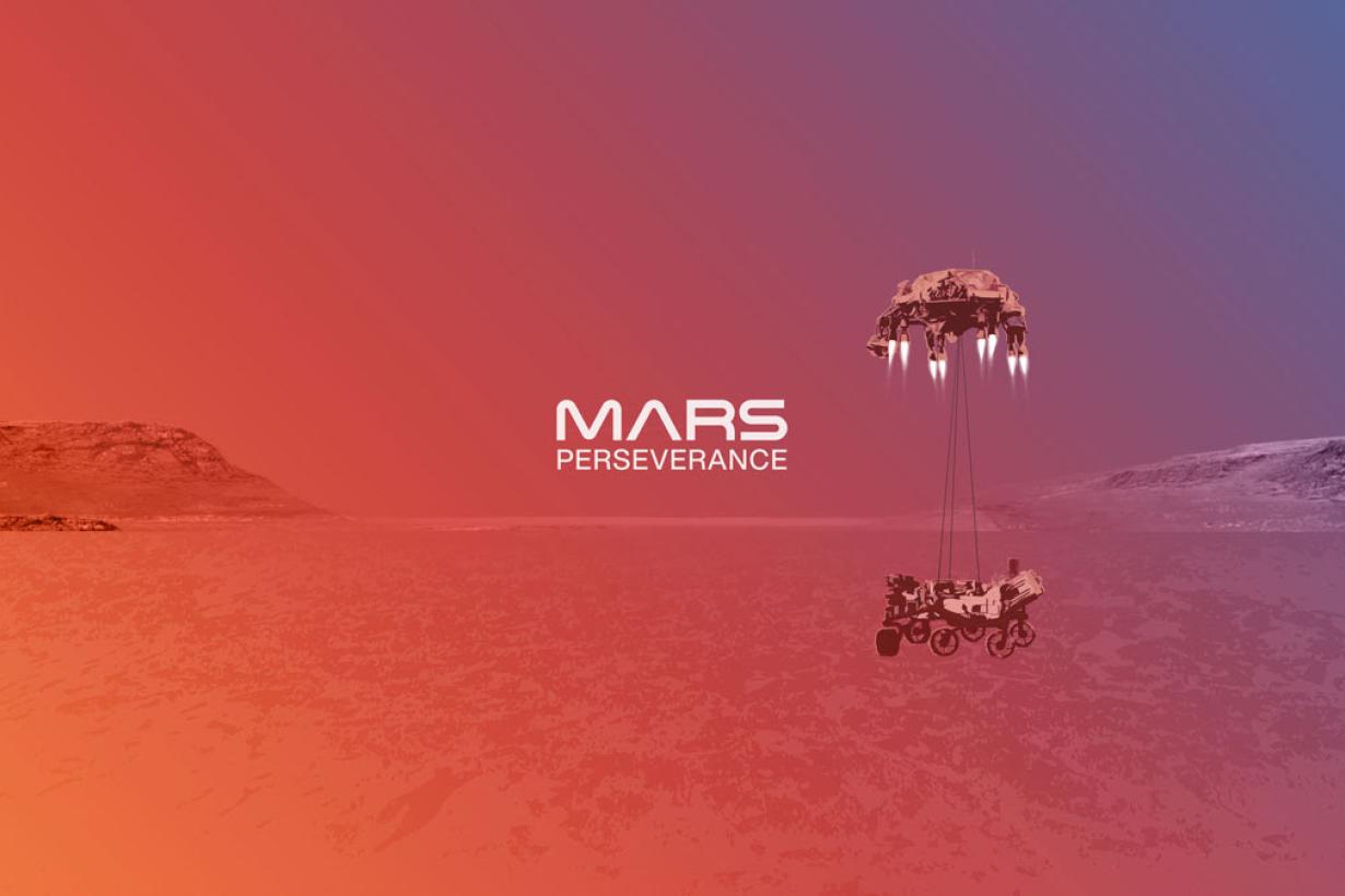 Mars Rover landing 2020 artist illustration