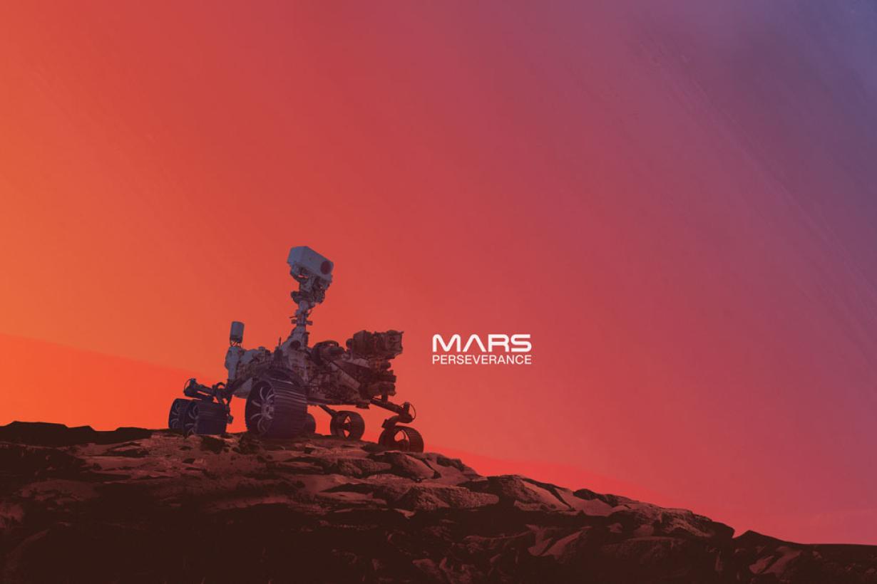 Mars Perseverance landing graphic