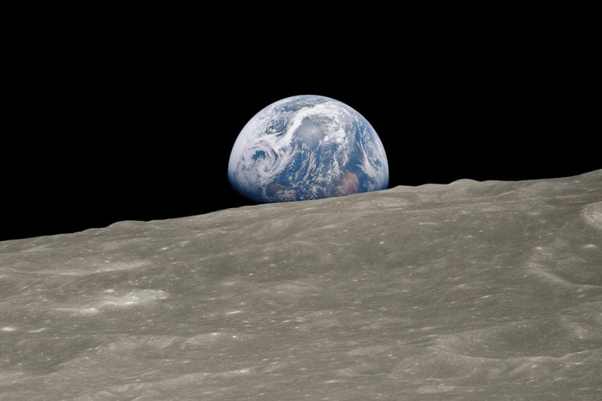 Earthrise Apollo 8 image Image Credit: NASA, Apollo 8 Crew, Bill Anders; Processing and License: Jim Weigang