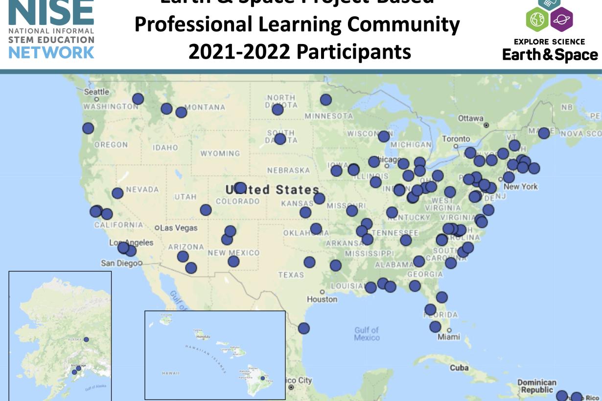 Map of the Earth & Space project-based professional learning community revised 9-1-2021