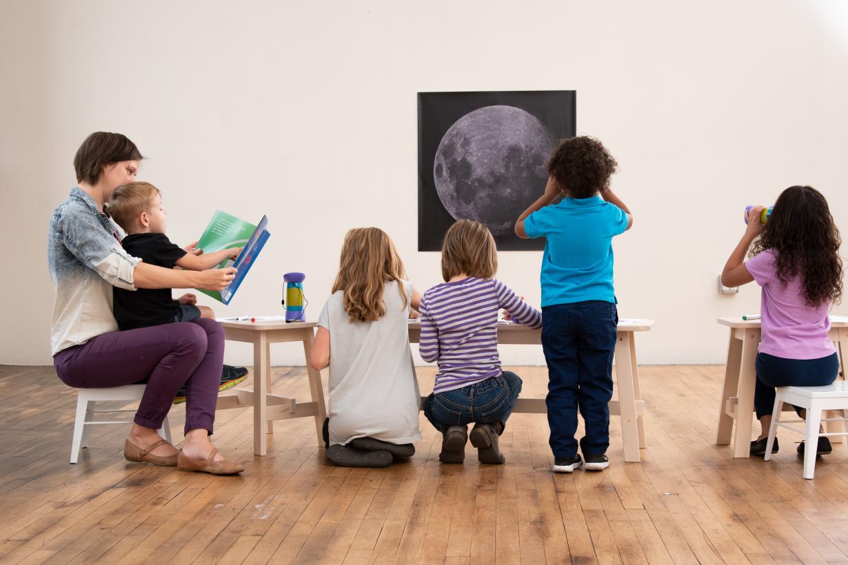 Group of learners participating and enjoying the Hide and Seek Moon activity 