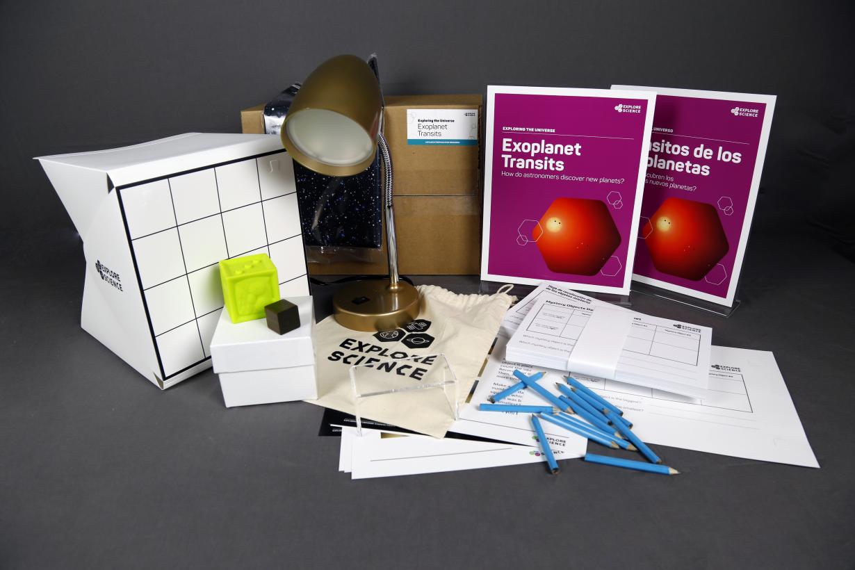 Photo of the materials used in the Exoplanet Transits activity