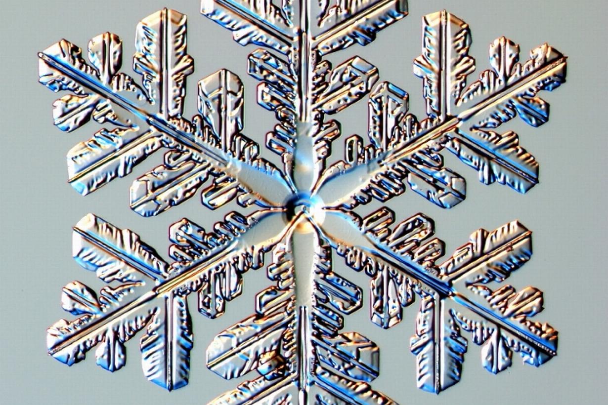 Close up photo of a snowflake