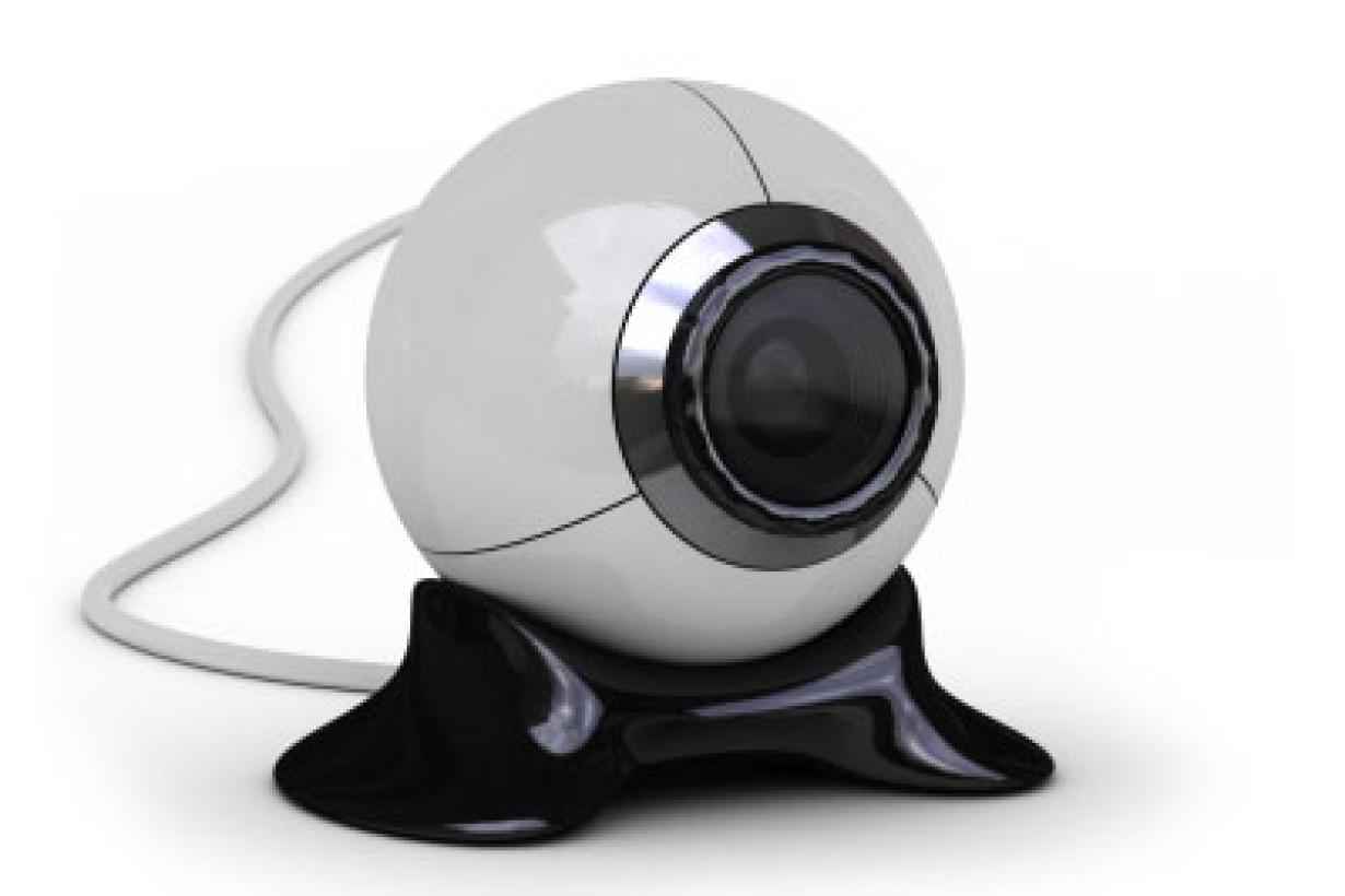 stock image of a old model white webcam