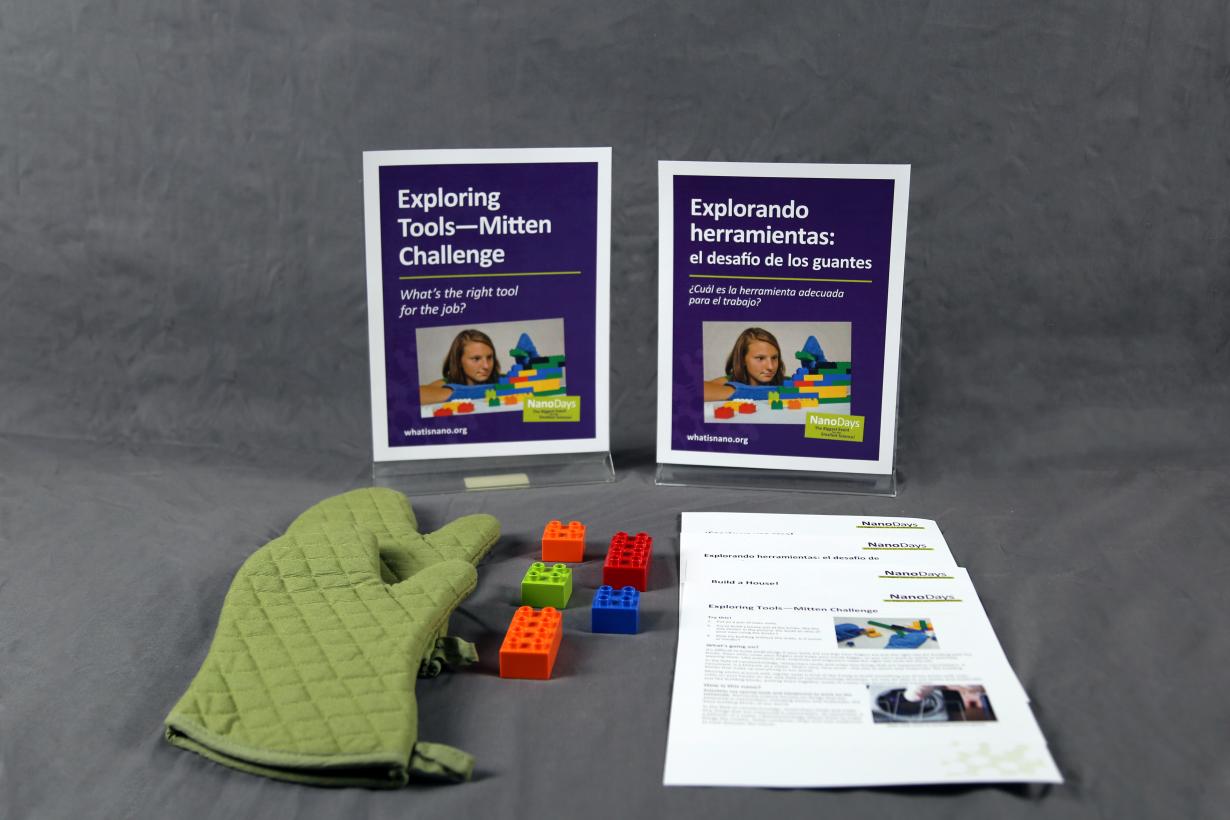 Mitten Challenge activity components including signs, activity materials and guides.
