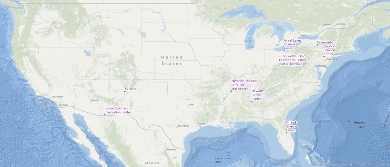 CoCreation stipends 2022-2023 map showing locations across the US