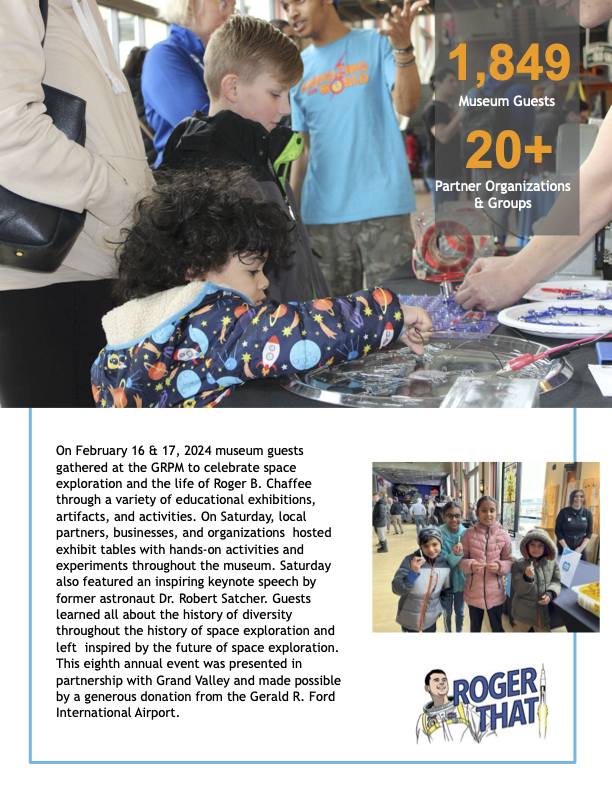 Page from an Annual Report about the Roger That! Program