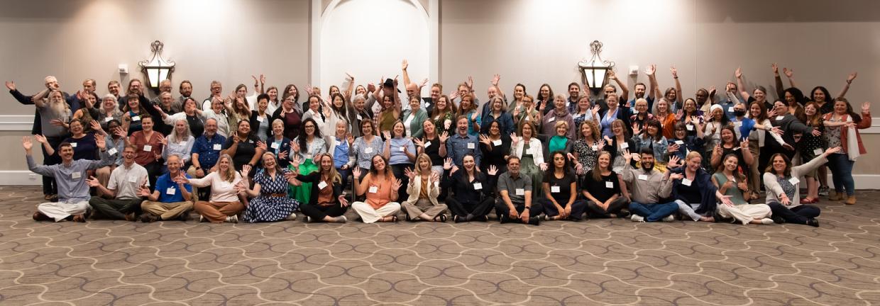 Large group photo of participants in the STEM Learning Ecosystems Meeting.