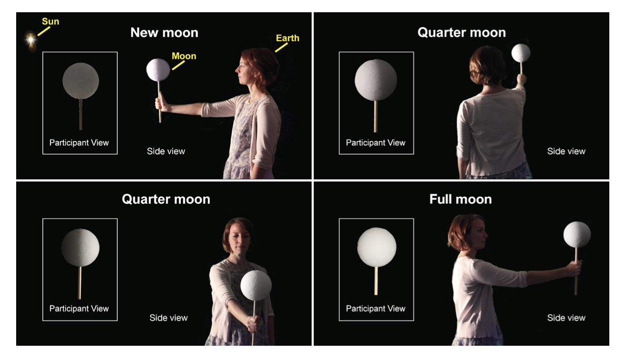 Sheet showing different phases of the Moon